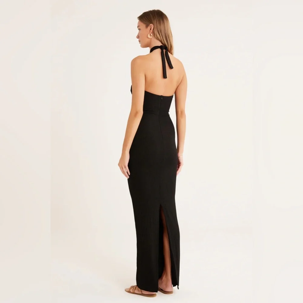 RUMER | NWT Sorrento Halter Cut Out‎ Maxi Dress In Black summer wedding party